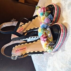 Betsey Johnson Espadrille Polka Dot Party Heels